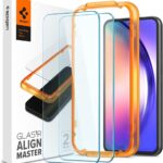 Apsauginis ekrano stikliukas Samsung Galaxy A54 5G Spigen Alm Glas.Tr Slim 2-Pack su instaliavimo rėmeliu