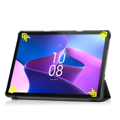 Juodas dėklas Lenovo Tab M10 10.1 3RD Gen TB328 su planšete stovo pozicijoje