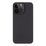 Juodas dėklas Tactical MagForce Aramid telefonui Apple iPhone 14 Pro Max su anglies pluošto raštu