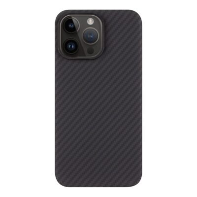 Juodas dėklas Tactical MagForce Aramid telefonui Apple iPhone 14 Pro Max su anglies pluošto raštu