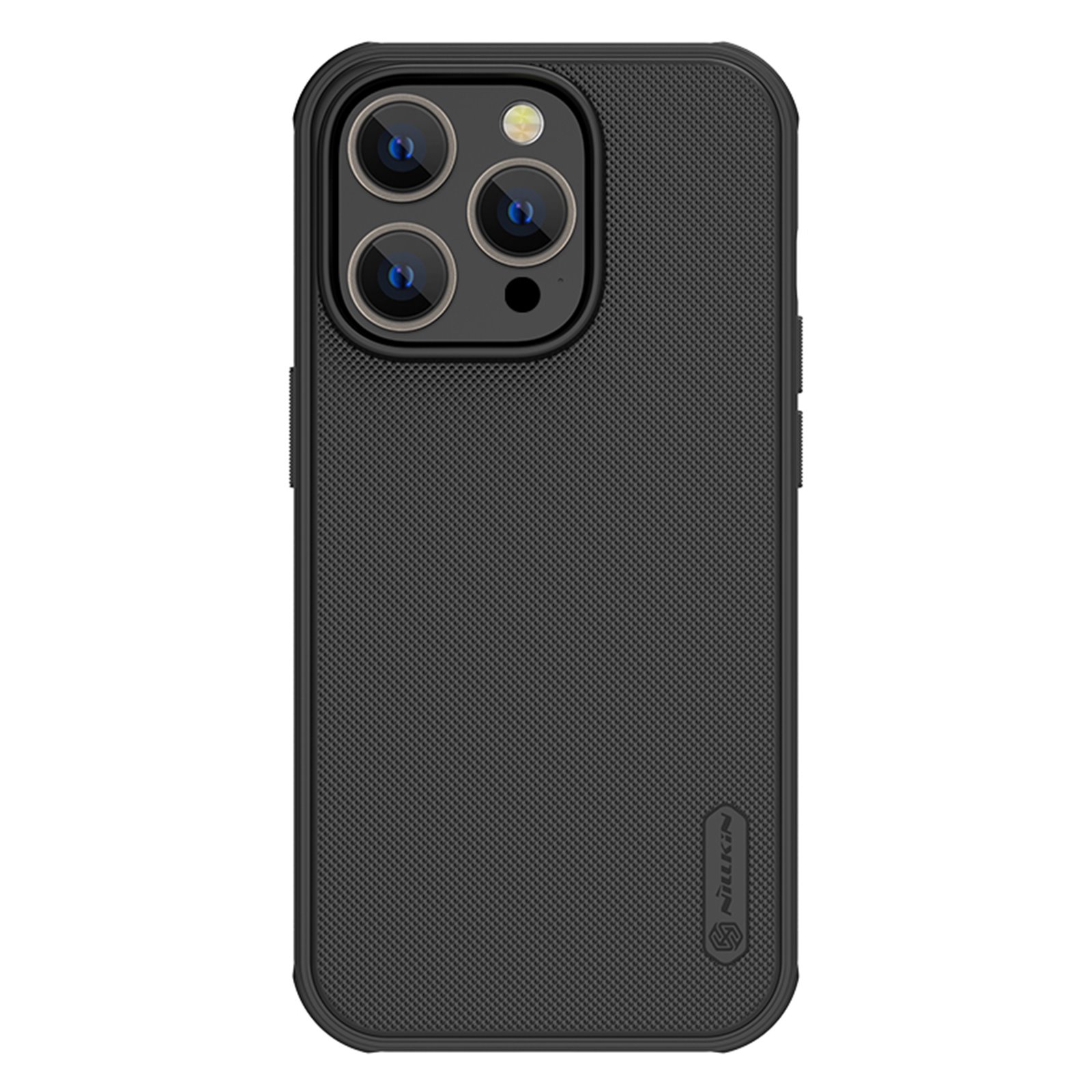 Juodas dėklas Nillkin Super Frosted PRO Magnetic telefonui iPhone 14 Pro Max Juodas dėklas Nillkin Super Frosted PRO Magnetic telefonui Apple iPhone 14 Pro Max su tekstūriniu paviršiumi ir kameros išpjova