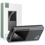 pilka isorine baterija tech-protect pb13-22.5w power bank 20000mah su dvieju USB isejimu ir skaitmeniniu ekranu