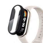Juodas dėklas Xiaomi Smart Band 8 NFC su skaidriu priekinės dalies paviršiumi