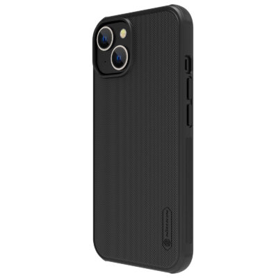 Juodas plastikinis dėklas Apple Iphone 14 Plus Nillkin Super Frosted Shield tekstūruota paviršiaus