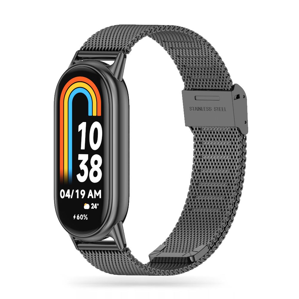 Juoda apyranke Xiaomi Smart Band 8 Milaneseband Juoda apyranke Xiaomi Smart Band 8 su metaliniu milanese dirzeliu