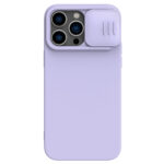 Violetinis dėklas Nillkin CamShield Silky Magnetic Silicone telefonui Apple iPhone 14 Pro su kamera apsauga