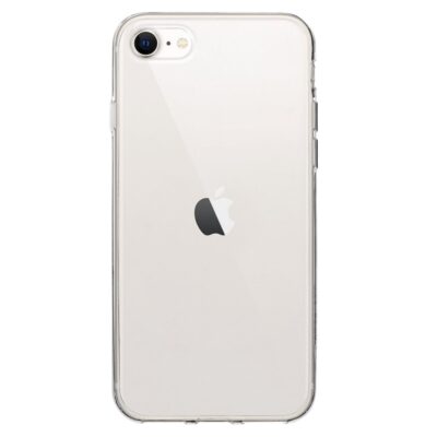 Skaidrus dėklas Tactical TPU telefonui Apple iPhone 7 / 8 / SE 2020 / SE 2022 ant baltos spalvos iPhone telefono