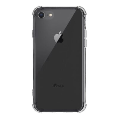 Skaidrus dėklas Tactical TPU Plyo telefonui Apple iPhone 7 8 SE 2020 SE 2022 ant juodo telefono