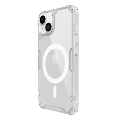 Skaidrus dėklas Nillkin Nature TPU PRO Magnetic telefonui Apple iPhone 13 ir 14 su magnetiniu žiedu