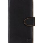 Juodas atverčiamas dėklas Tactical Field Notes telefonui Motorola G72 su oranžine siūle
