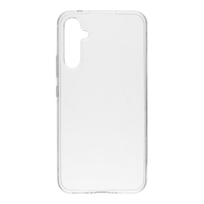 Skaidrus dėklas Tactical TPU telefonui Samsung Galaxy A34 5G, matomas iš priekio baltame fone