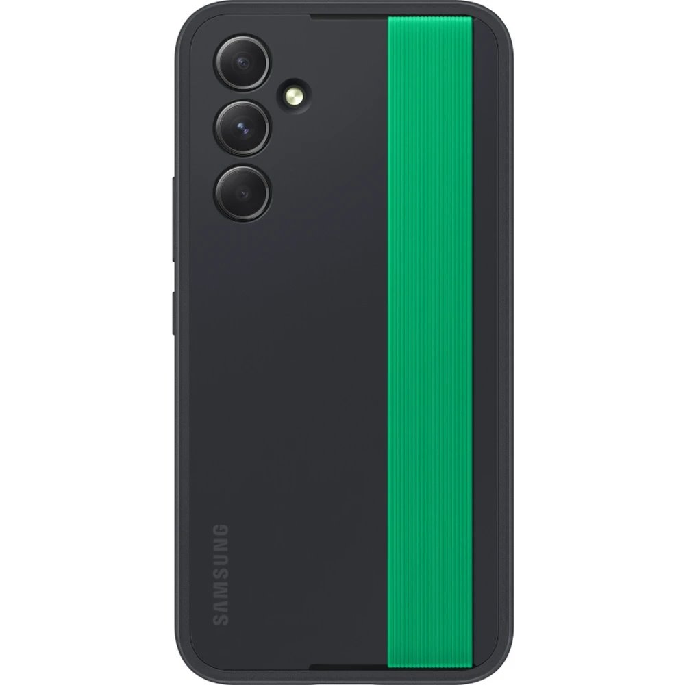 Juodas originalus dėklas EF-XA546CBE Slim Strap telefonui Samsung Galaxy A54 5G Juodas originalus dėklas EF-XA546CBE Slim Strap telefonui Samsung Galaxy A54 5G su žaliu dirželiu