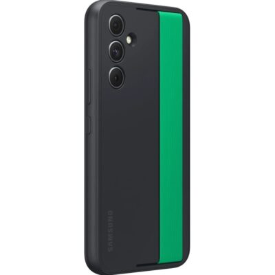 Juodas originalus deklas ef-xa546cbe slim strap telefonui Samsung Galaxy A54 5G su zalia juosta