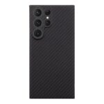 Juodas dėklas Tactical MagForce Aramid telefonui Samsung Galaxy S23 Ultra su matiniu raštu