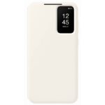 Cream originalus dėklas EF-ZS916CUE View telefonui Samsung Galaxy S23 Plus kremine spalva su langeliu laikrodžio rodymui