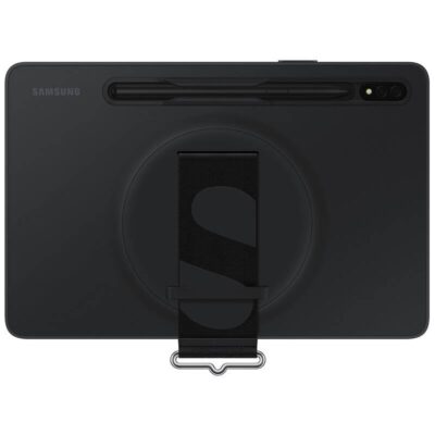 Juodas originalus dėklas Samsung Galaxy Tab S8 EF-GX700CBE su juodu rankenos dirželiu