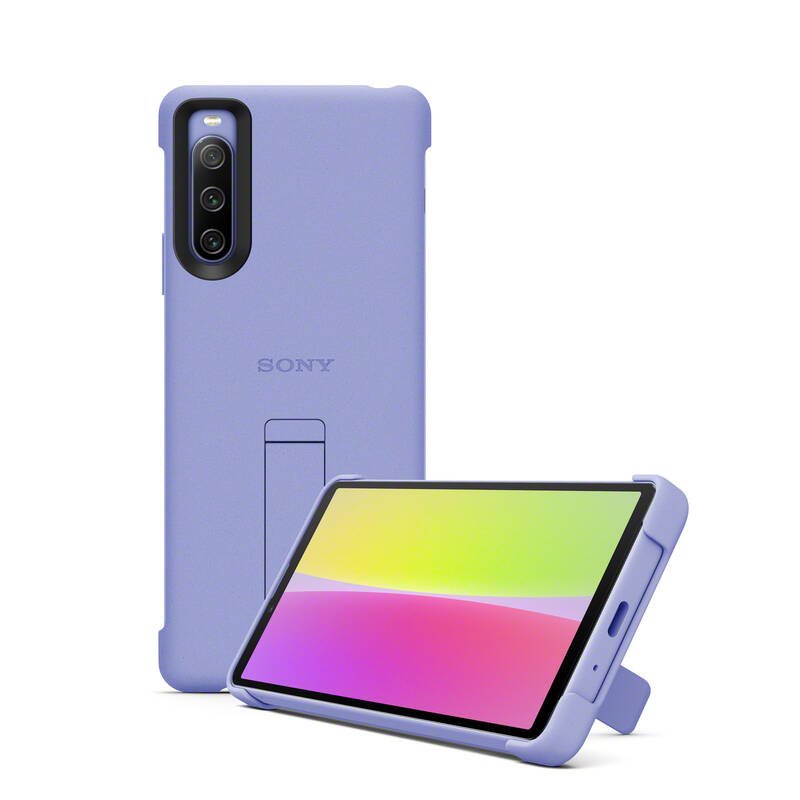 Violetinis originalus dėklas Stand Cover telefonui Sony Xperia 10 IV Violetinis originalus dėklas Stand Cover telefonui Sony Xperia 10 IV su stovėjimo laikikliu