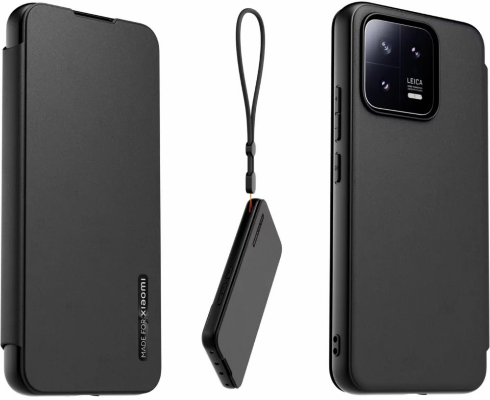 Juodas originalus dėklas Book Necklace telefonui Xiaomi 13 Juodas originalus dėklas Book Necklace telefonui Xiaomi 13 su užsegamu dirželiu ir vidiniu apsauginiu sluoksniu