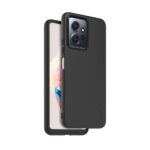 Juodas originalus dėklas TPU Cover telefonui Xiaomi Redmi Note 12 4G, matomas iš priekio ir galo