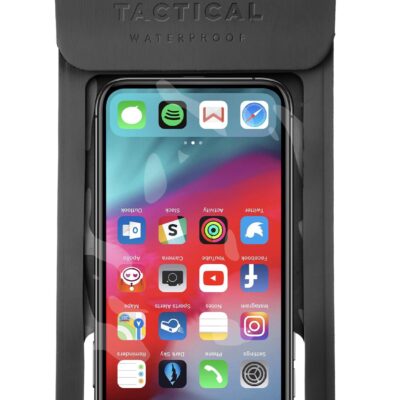 Asphalt spalvos dėklas atsparus vandeniui Tactical Splash Pouch L XL su išmaniuoju telefonu skaidriame lange