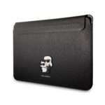 Juodas kompiuterio krepšys Karl Lagerfeld Saffiano Karl and Choupette NFT Computer Sleeve 13 14 su kabančiais Karl ir Choupette piešiniais