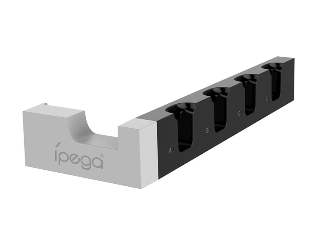 Balta-juoda įkrovimo stotelė iPega 9186 Balta-juoda įkrovimo stotelė iPega 9186 Charger Dock pro N-Switch a Joy-con siūlo penkias jungtis ir yra skirtas žaidimų pulteliams.