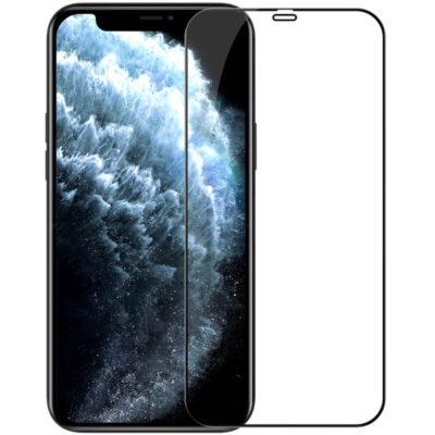 Juodas apsauginis grūdintas stiklas Nillkin Tempered Glass 2.5D CP PRO Apple iPhone 12 ir 12 Pro telefonui