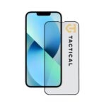 Juodas apsauginis stiklas telefonui Apple iPhone 13 Mini Tactical Glass Shield 5D priešais telefoną