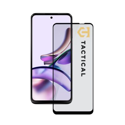 Juodas apsauginis stiklas telefonui Motorola G13 Tactical Glass Shield 5D su juodu rėmeliu