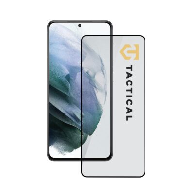 Juodas apsauginis ekrano stikliukas Samsung Galaxy S21 Tactical Glass Shield 5D su tamsiu rėmeliu