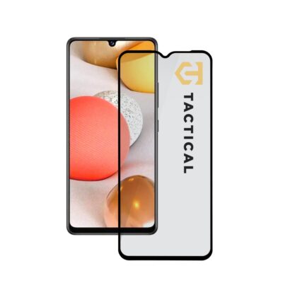 Juodas apsauginis ekrano stikliukas Tactical Glass Shield 5D Samsung Galaxy M12 A32 5G A12 A02s telefonui