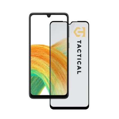 Juodas apsauginis ekrano stikliukas Samsung Galaxy A33 5G Tactical Glass Shield 5D su patroline apsauga