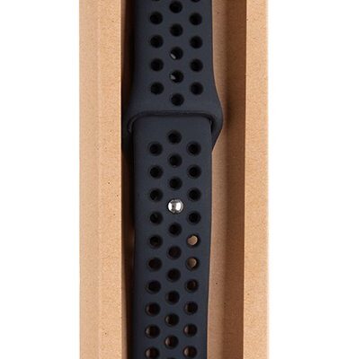 Juoda apyrankė Apple Watch Tactical 161 Double Silicone Band perforuotu dizainu