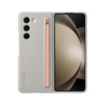 Sand originalus dėklas EF-OF94PCUE flip Cover with Pen telefonui Samsung Galaxy Z Fold 5 pilkos spalvos su rožiniu rašikliu