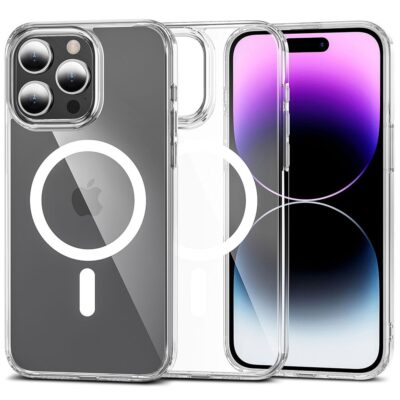 Skaidrus dėklas Apple Iphone 15 Pro Tech-Protect FlexAir Hybrid Magsafe su matomu magnetiniu žiedu