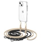 Skaidrus deklas su juoda-kremine virvele Apple Iphone 15 Tech-Protect Flexair Chain Magsafe