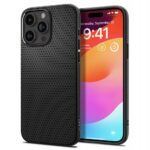 Juodas matinis dėklas Apple Iphone 15 Pro su raštuota tekstūra
