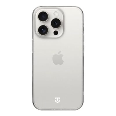 Skaidrus dėklas Tactical TPU telefonui Apple iPhone 15 Pro su matomu logotipu ir trimis kameromis