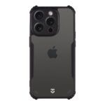 Skaidrus-juodas dėklas Tactical Quantum Stealth telefonui Apple iPhone 15 Pro su kamera ir logotipu