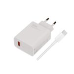 baltas buitinis pakrovejas xiaomi mdy-11-ez su usb-a 33w ir usb-c laidu