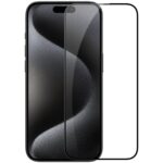 Juodas apsauginis grūdintas stiklas Nillkin Tempered Glass 2.5D CP+ PRO Apple Iphone 15 Pro telefonui