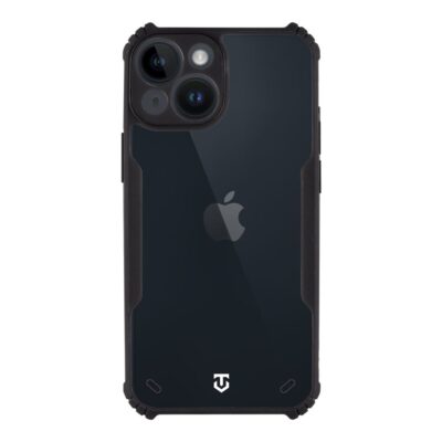 Skaidrus-juodas dėklas Tactical Quantum Stealth telefonui Apple Iphone 13 mini su matiniu juodos spalvos apvadu