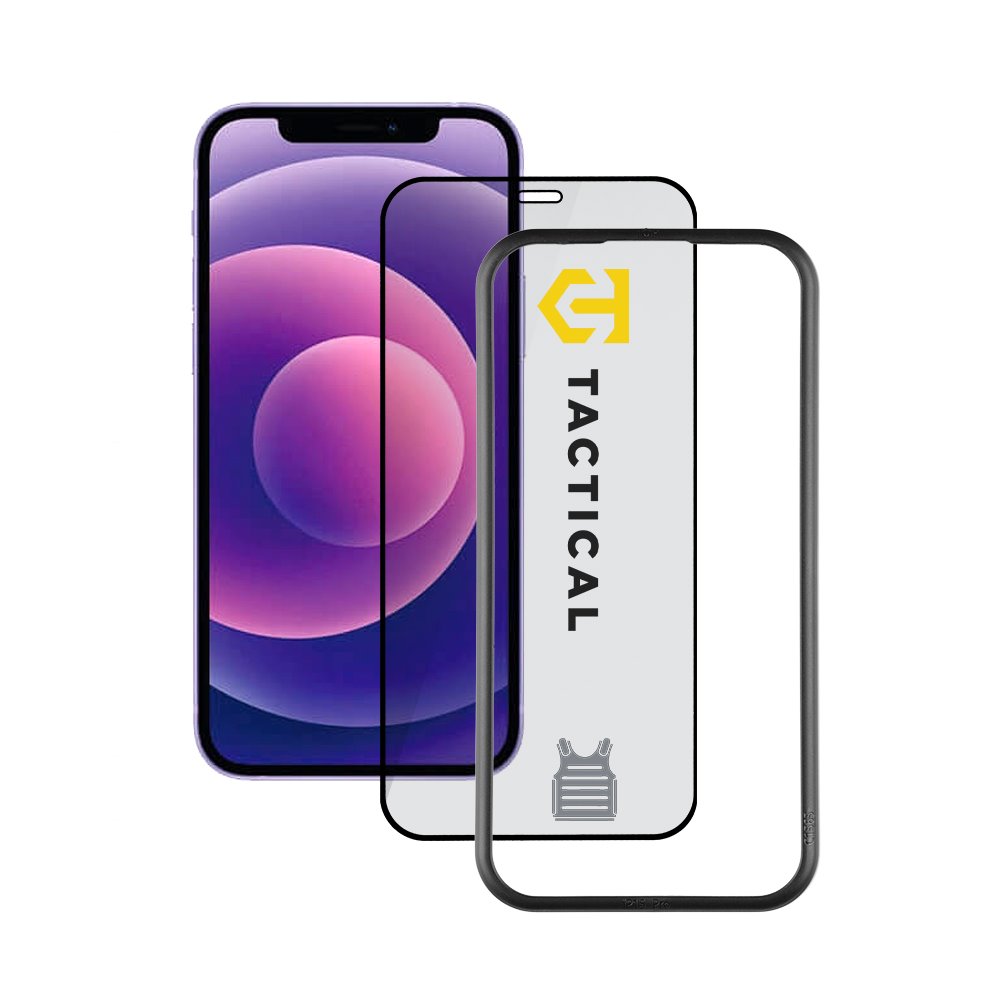 Apsauginis ekrano stikliukas Apple iPhone 12 Mini Tactical Glass Impact Armour Apsauginis ekrano stikliukas Apple iPhone 12 Mini Tactical Glass Impact Armour su juodu rėmeliu