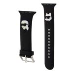 Juoda laikrodžio apyrankė Apple Watch su Karl Lagerfeld ir Choupette galvų figūrėlėmis