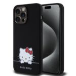 Juodas dėklas telefonui Apple iPhone 15 Pro Max su Hello Kitty Liquid Silicone Daydreaming Logo