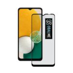 Juodas apsauginis ekrano stikliukas Samsung Galaxy A13 5G OBALME 5D Glass Screen Protector su logo