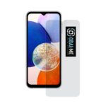 Skaidrus apsauginis ekrano stikliukas Samsung Galaxy A14 5G su OBAL ME logotipu