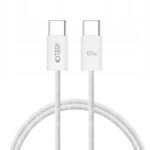 Baltas kabelis TECH-PROTECT ULTRABOOST CLASSIC TYPE-C CABLE PD60W 3A 100CM su tvirtu pynimu ir metaliniais galais