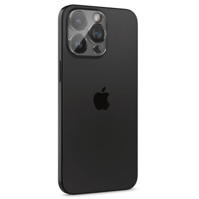 Skaidrus apsauginis stiklas galinei kamerai Apple iPhone 14 Pro juodos spalvos telefone