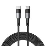 Juodas nailoninis USB-C kabelis Baseus TECH-PROTECT ULTRABOOST su metaliniais galais ir 100W ženklu